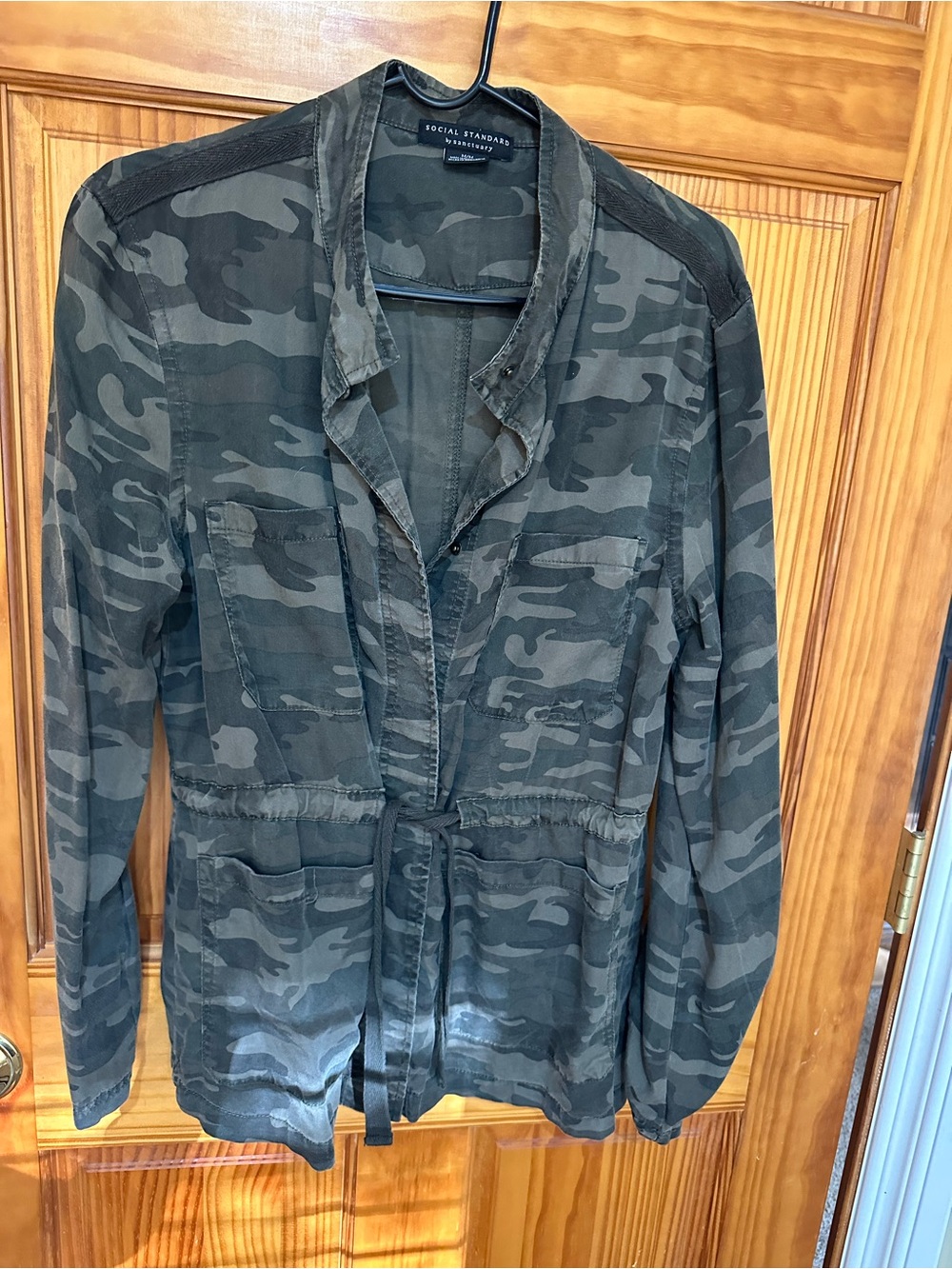 Social Standard Camo Utility Jacket in Olive Green